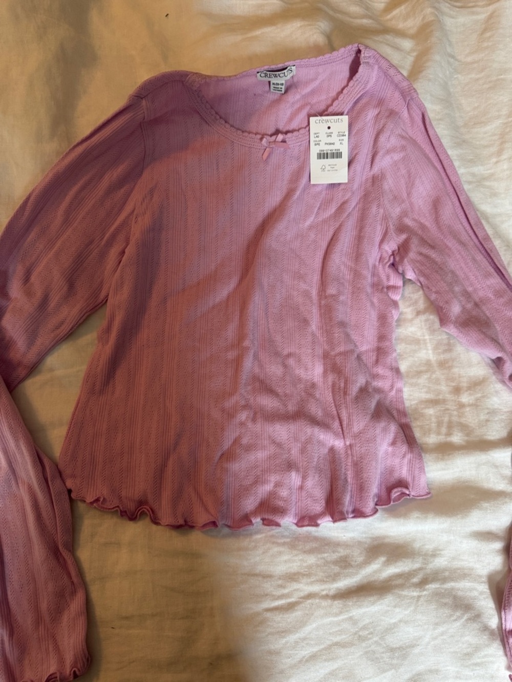 Crewcuts Lilac Ribbed Long-Sleeve Tee